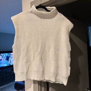 Eloquii Ivory Sleeveless Turtleneck Sweater
